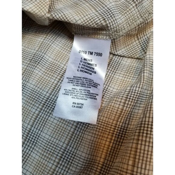 Columbia Titanium Men Plaid Button-Up Short Sleeve Shirt Large Beige Lightweight - Picture 6 of 8